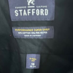 Stafford Black X-Tall Performance Shirt
